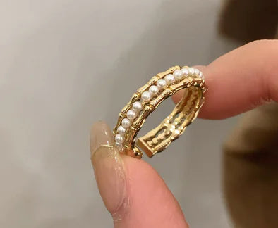 Pearl Bamboo Joint Ring
