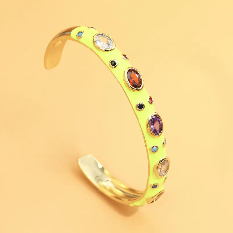 Exotic Multicolor Copper Inlaid Zircon Bracelet