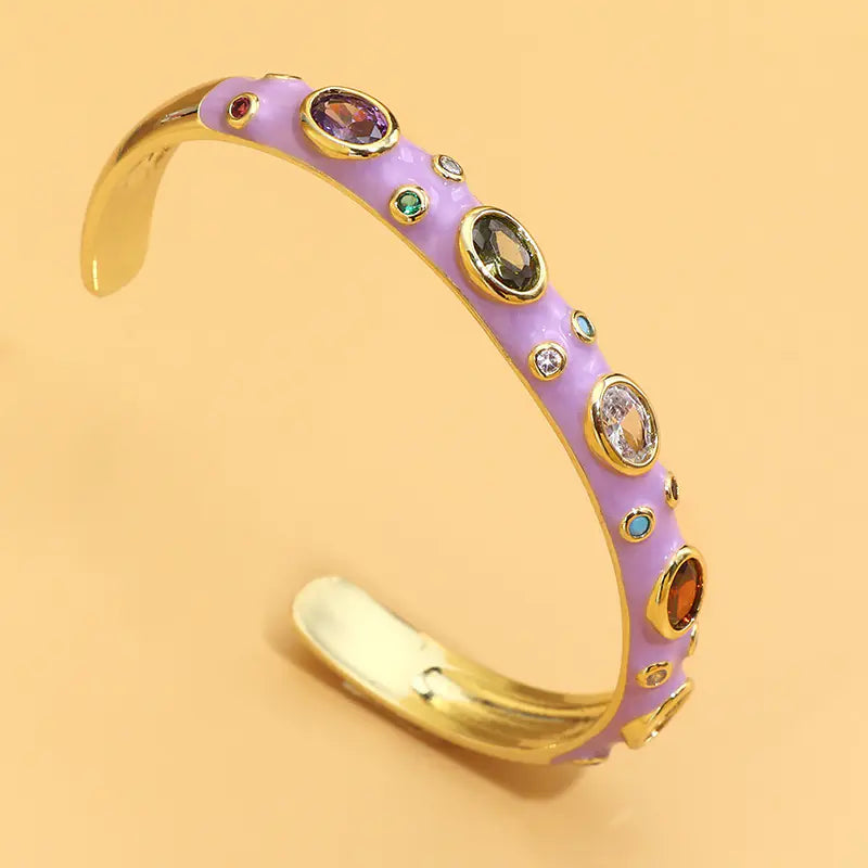 Exotic Multicolor Copper Inlaid Zircon Bracelet