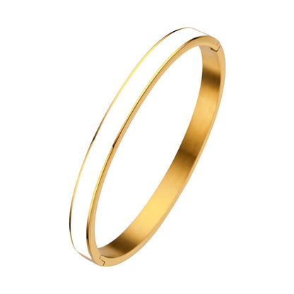 Color Epoxy Stainless Steel Women's Bracelet with Gold Buckle