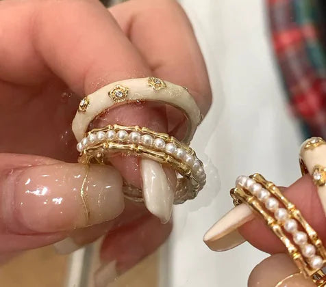Pearl Bamboo Joint Ring