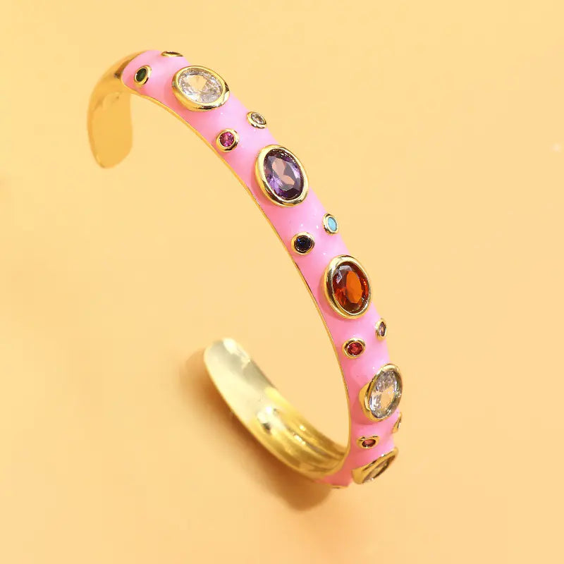 Exotic Multicolor Copper Inlaid Zircon Bracelet