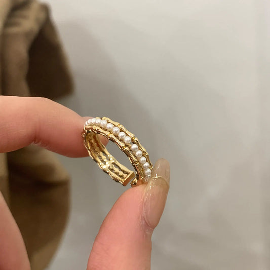 Pearl Bamboo Joint Ring