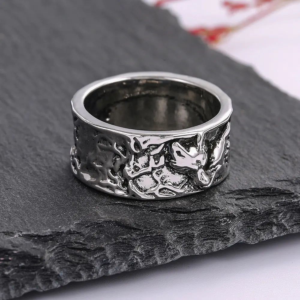 Vintage Wolf Pattern Alloy Ring for Men