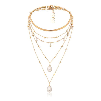 Exaggerated Portrait Coin Multi-Element Necklace