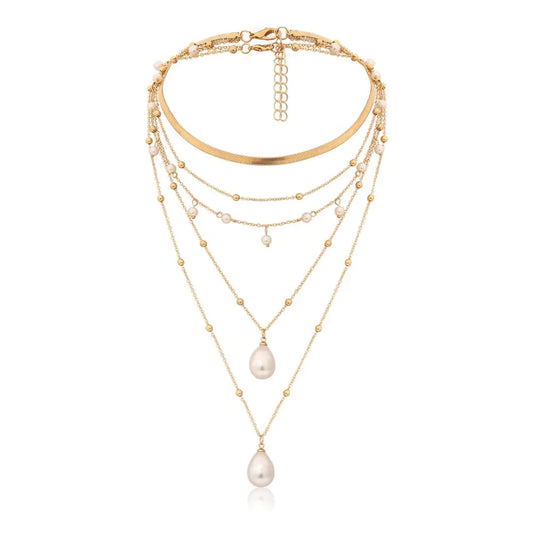 Exaggerated Portrait Coin Multi-Element Necklace